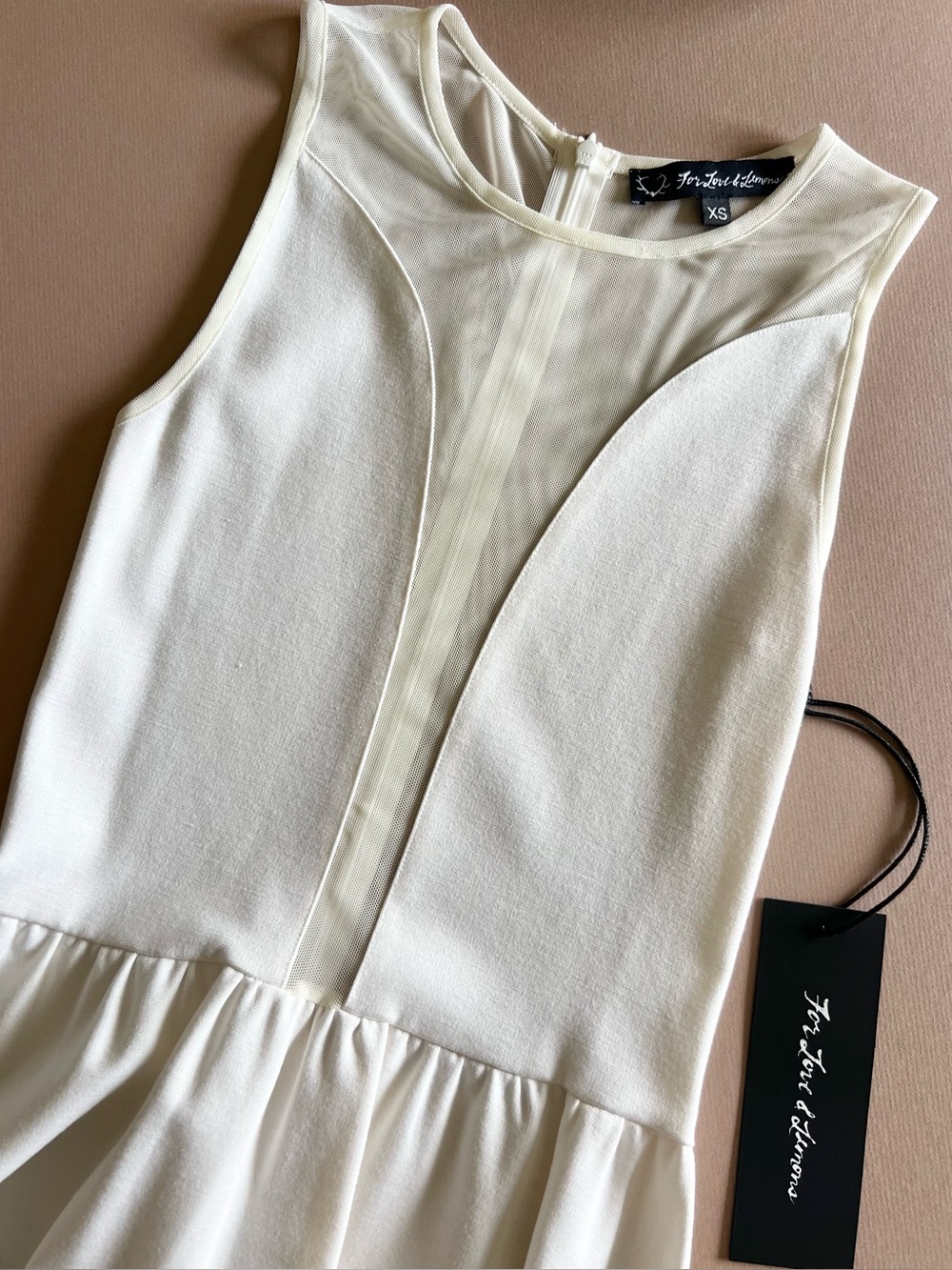 For Love And Lemons New Ivory Sheer Skater Dress - Picture 3 of 15